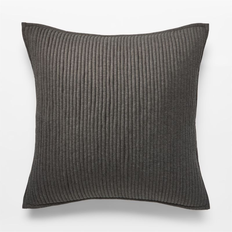 Sequence Dark Grey Throw Pillow with Feather-Down Insert 20" - Image 0