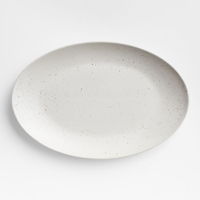 Craft Speckled White Large Oval Serving Platter - Image 0