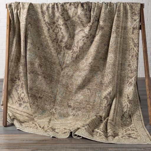 Antique One of a Kind Brown Indoor 10' x 12'11" Handmade Rug - Image 1