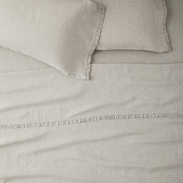 Euro Linen Ruffle Standard Pillowcase, Cedar - Image 2