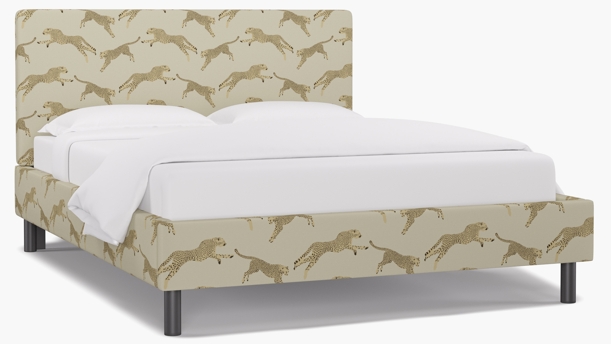 Tailored Platform Bed, Desert Cheetah, Queen - Image 1