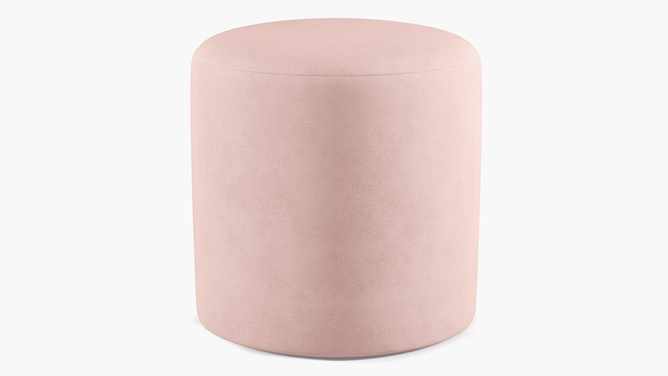 Drum Ottoman, Blush Classic Velvet - Image 0