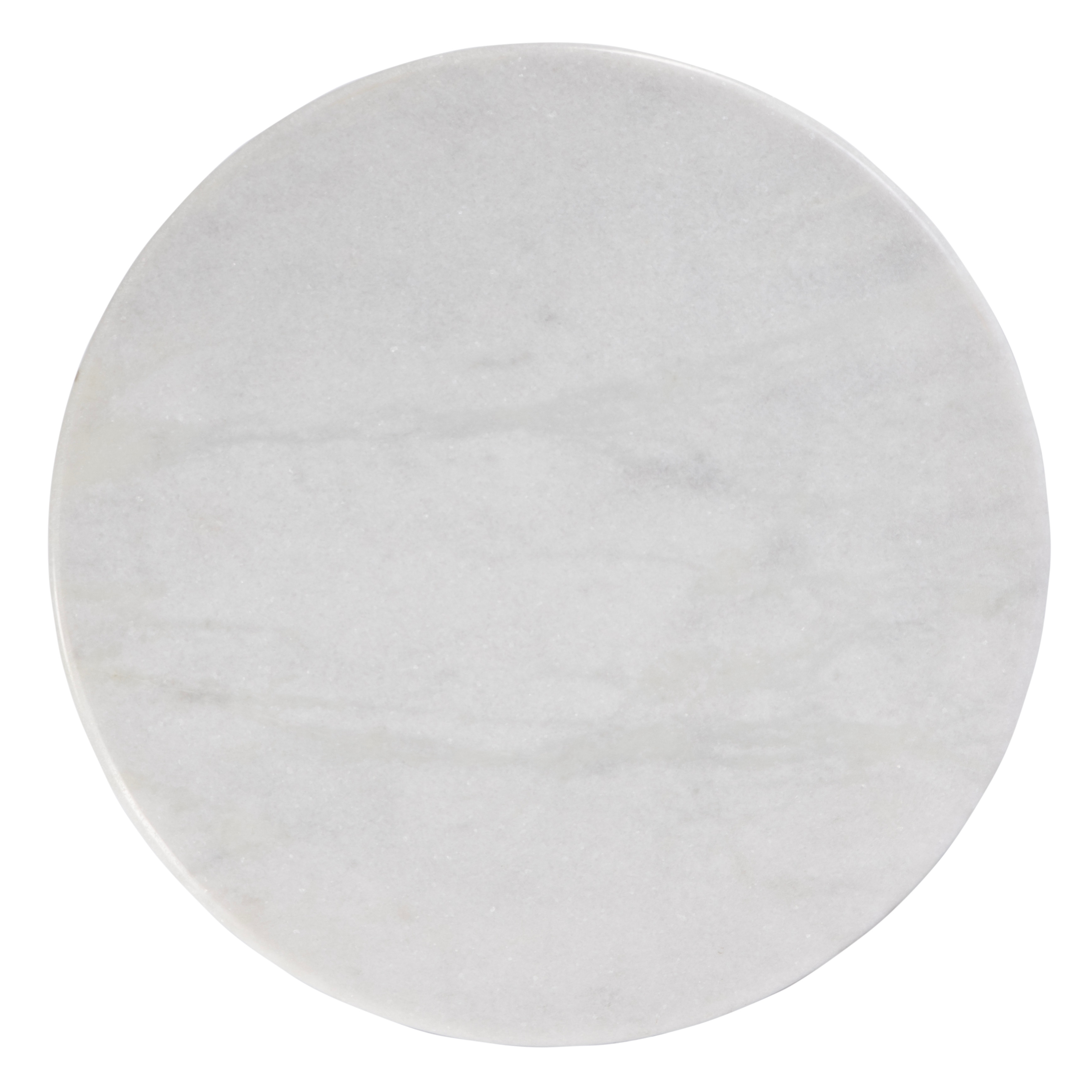 Nala White/Light Beige Marble Side Table - Image 2