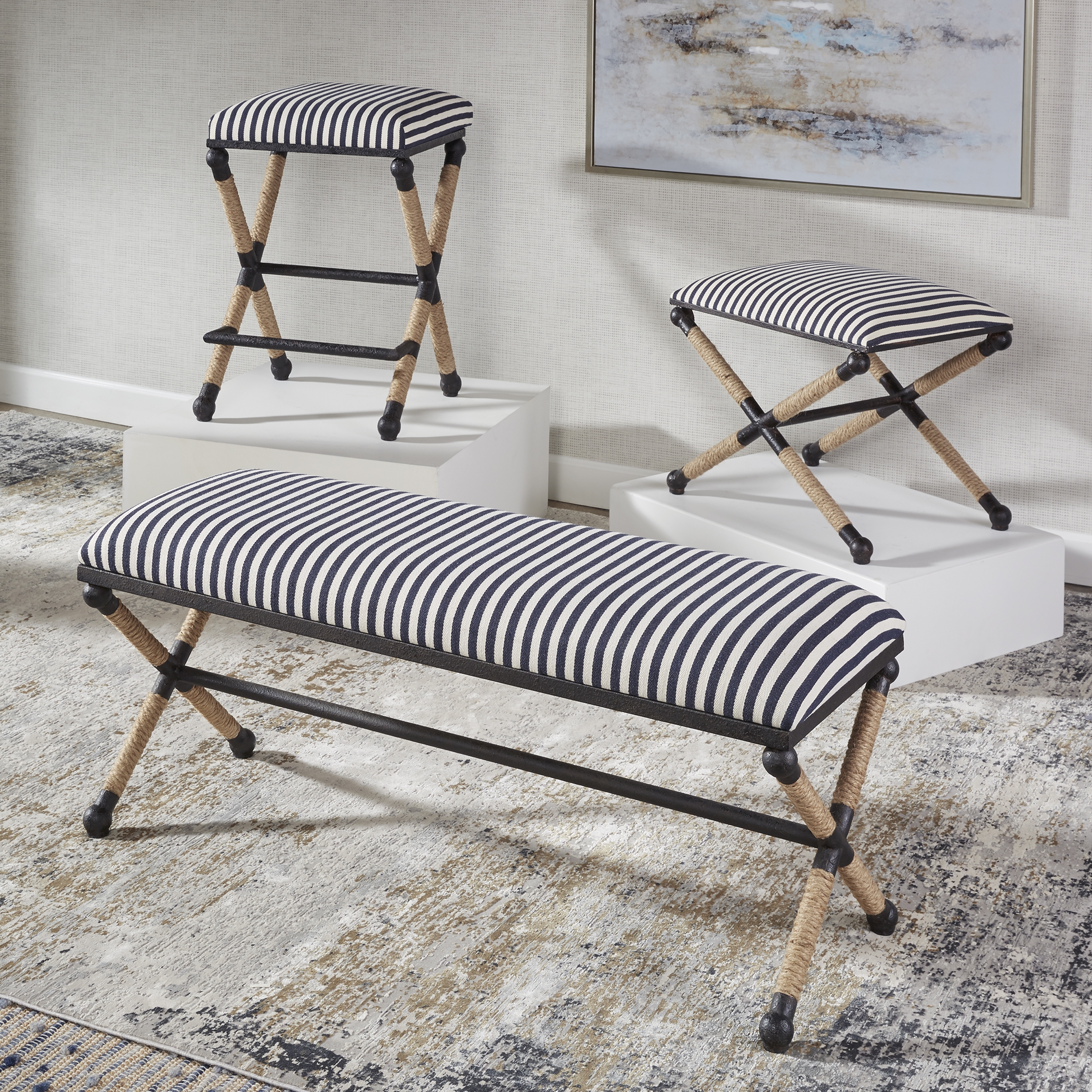 Braddock Striped Bench - Image 8
