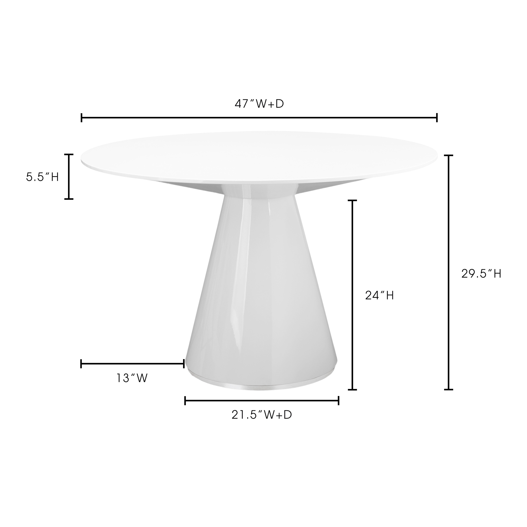 Otago 47In Round  Dining Table White - Image 4