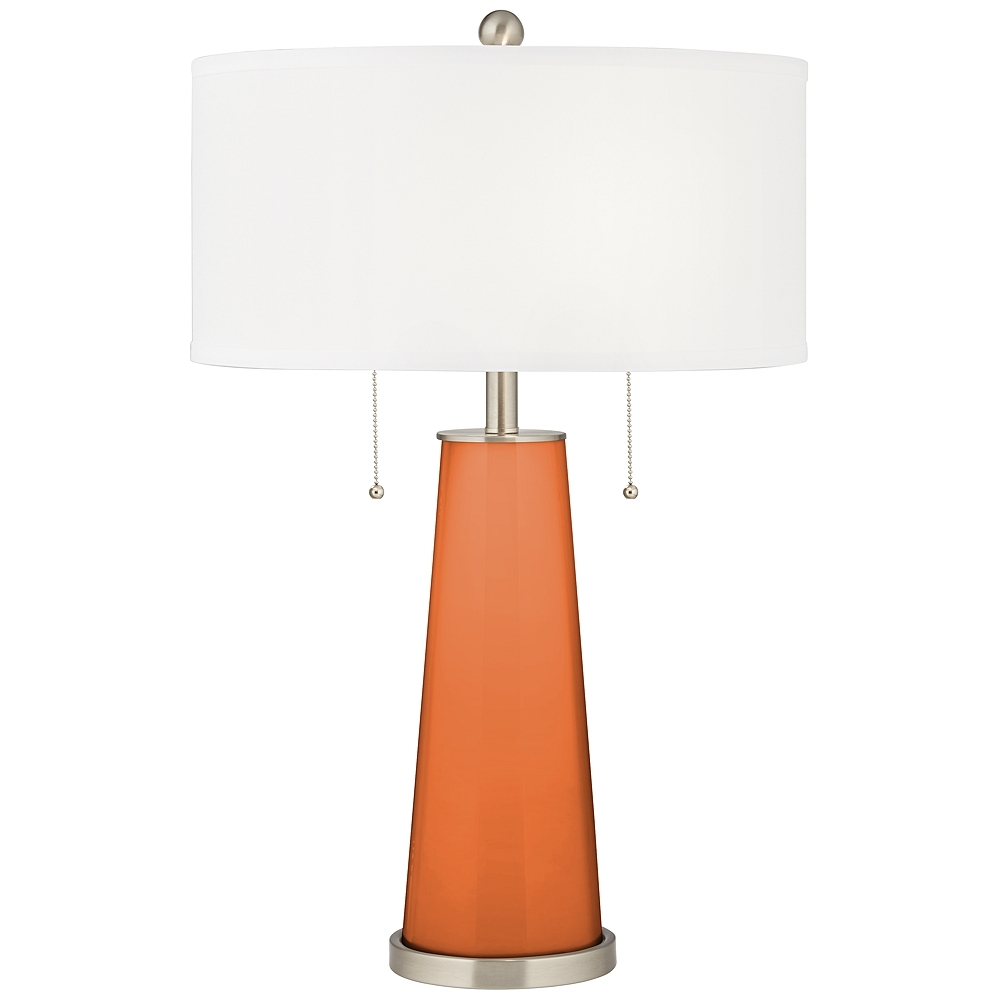 Color Plus Peggy 29 3/4" Celosia Orange Glass Table Lamp - Image 0