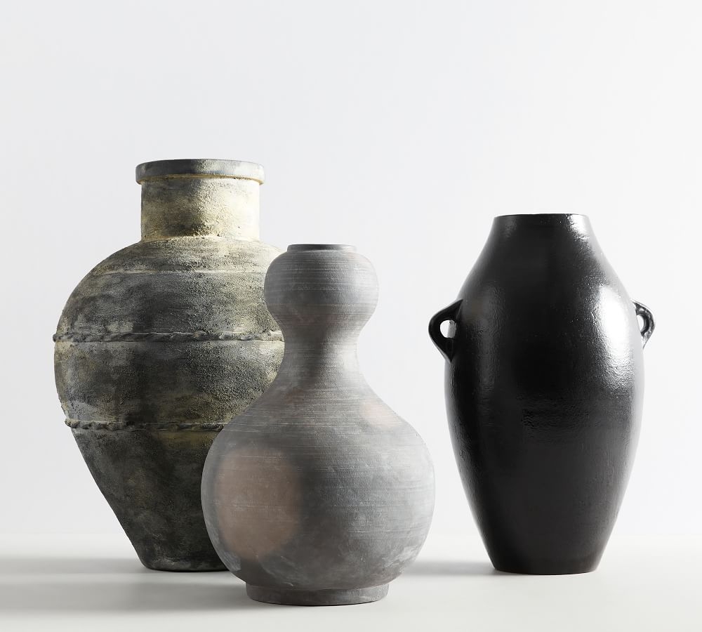 Black Vase Collection, Black, Gourd - Image 8
