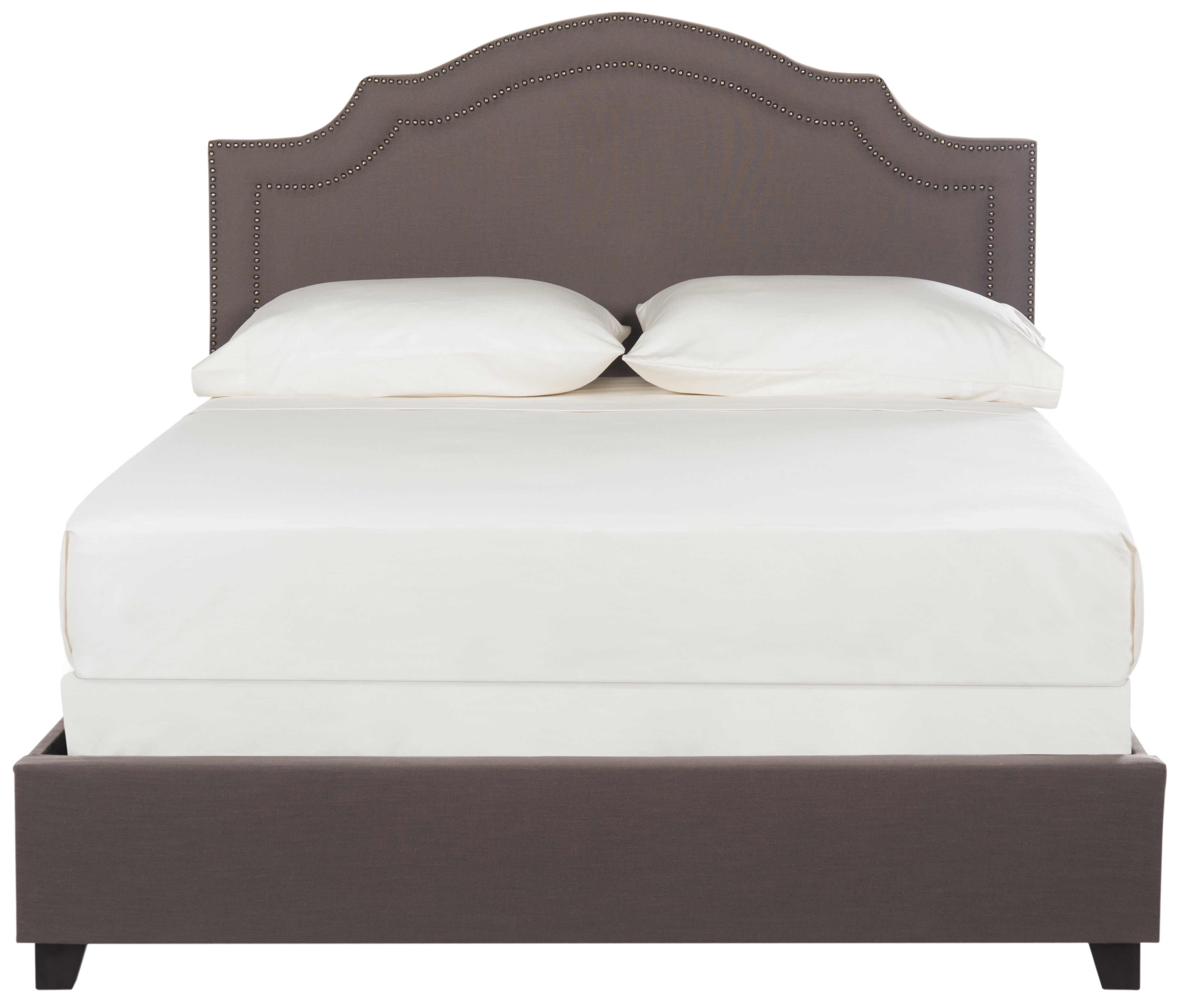 Theron Bed - Dark Taupe/Brass - Full - Safavieh - Image 0