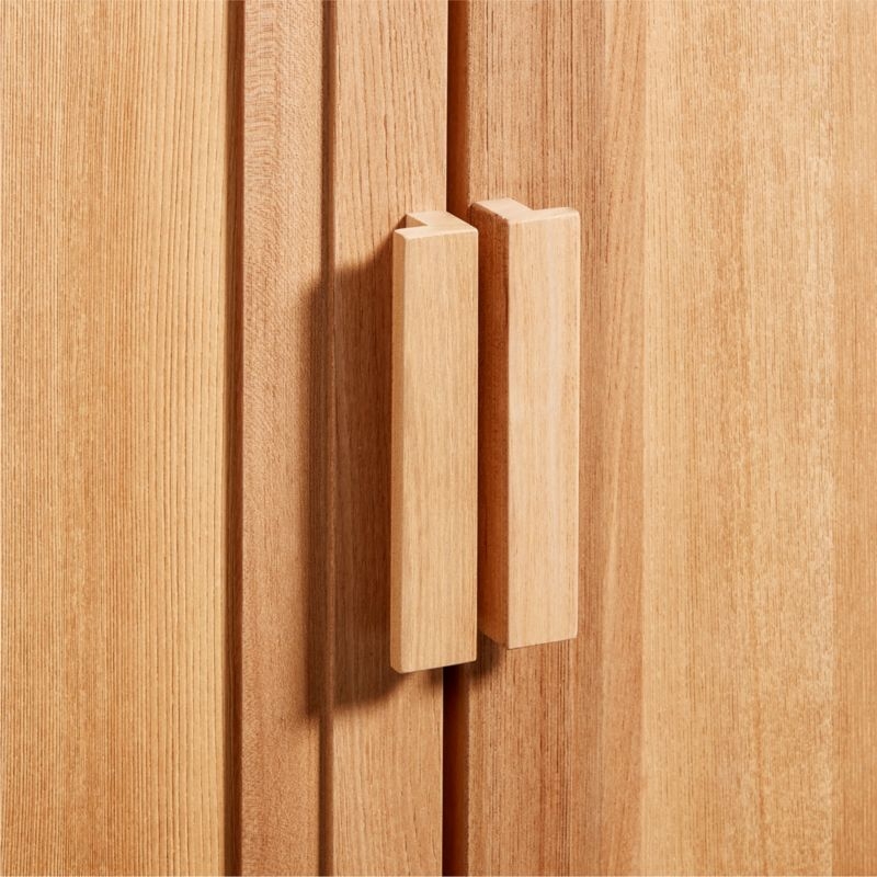 Calypso 36" Natural Wood Bookcase with Wood-Door Storage - Image 3