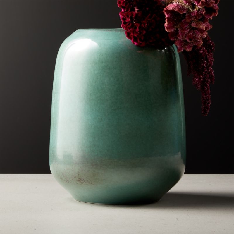Circa Metallic Aqua Vase - Image 1