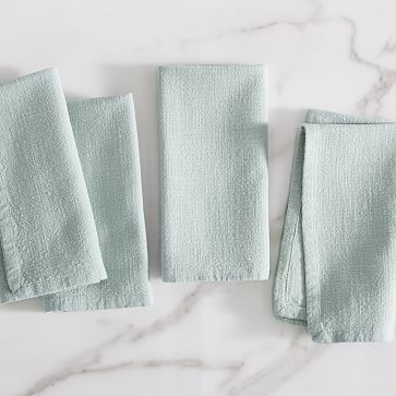 Textured Cotton Napkins, Mineral Blue, Set of 4 - Image 2