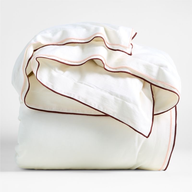 Serenity Double Flange Warm Colorway Organic Cotton Sateen Kids Twin Duvet Cover by Jeremiah Brent - Image 3