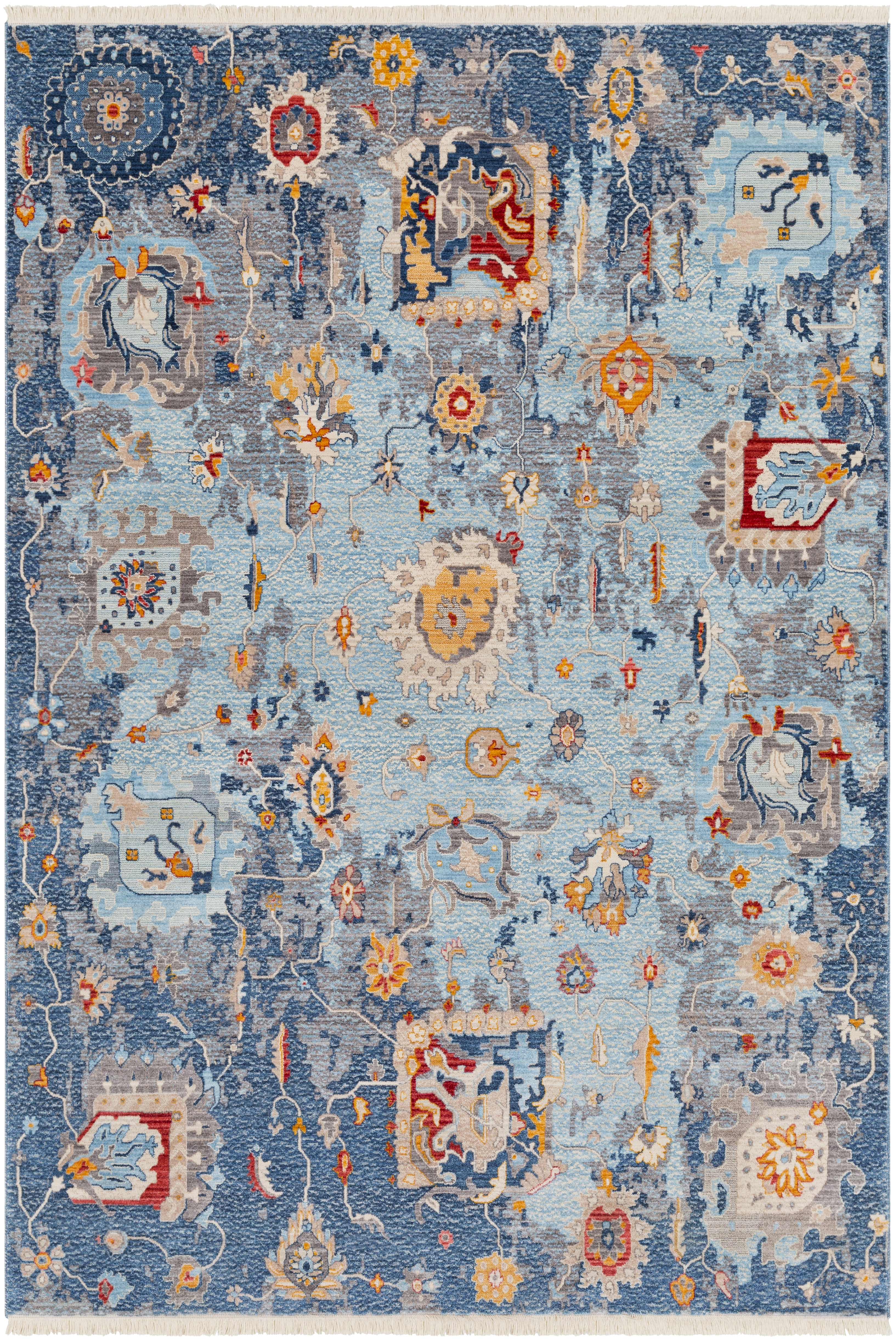 Ephesians Blue Indoor 9' x 12'10" Machine Woven Rug - Image 0