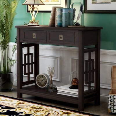 Console Table With 2 Drawers And Bottom Shelf, Entryway Accent Sofa Table - Image 0