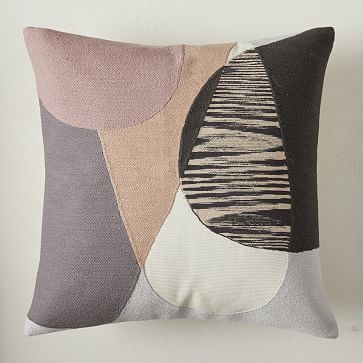 Pebble Geo Pillow Cover, 20"x20", Frost Gray - Image 0