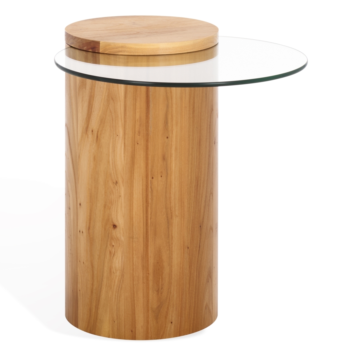 Tasharose Wood & Glass Accent Table - Natural/Clear - Image 5