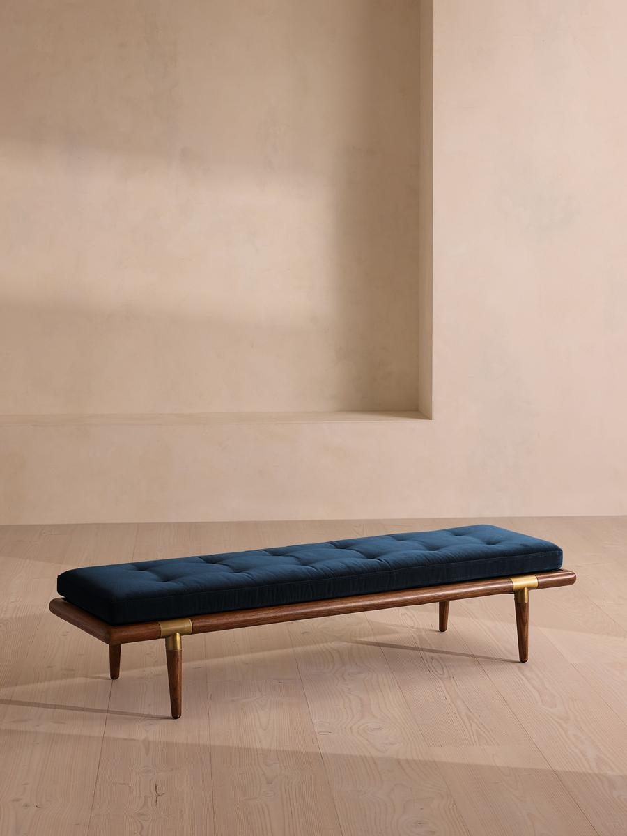 Theodore Bench, Royal Blue Velvet, US - Image 0