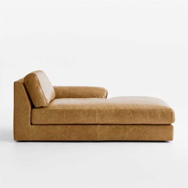 Wythe Leather Right-Arm Chaise Lounge Sectional Piece - Image 0