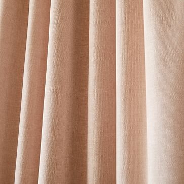 Textured Upholstery Velvet Curtain, Dusty Blush, 48"x84", Set of 2 - Image 1