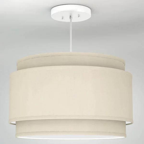 Alicia Linen Double Drum Pendant - Image 0