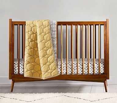 west elm x pbk Mid Century Crib &amp; Lullaby Crib Mattress, White, Flat Rate - Image 1