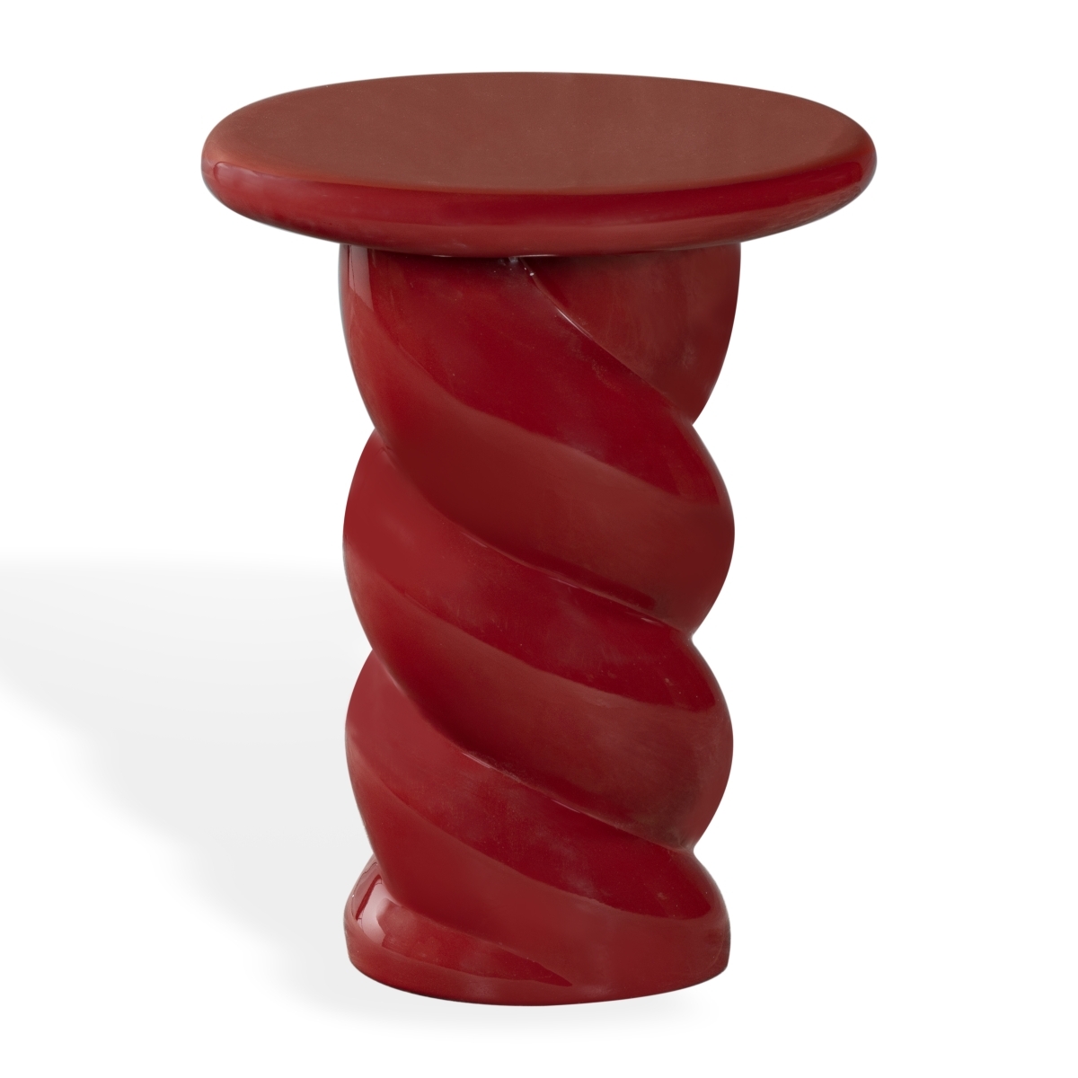 Noelly Concrete Accent Table - Red - Image 0