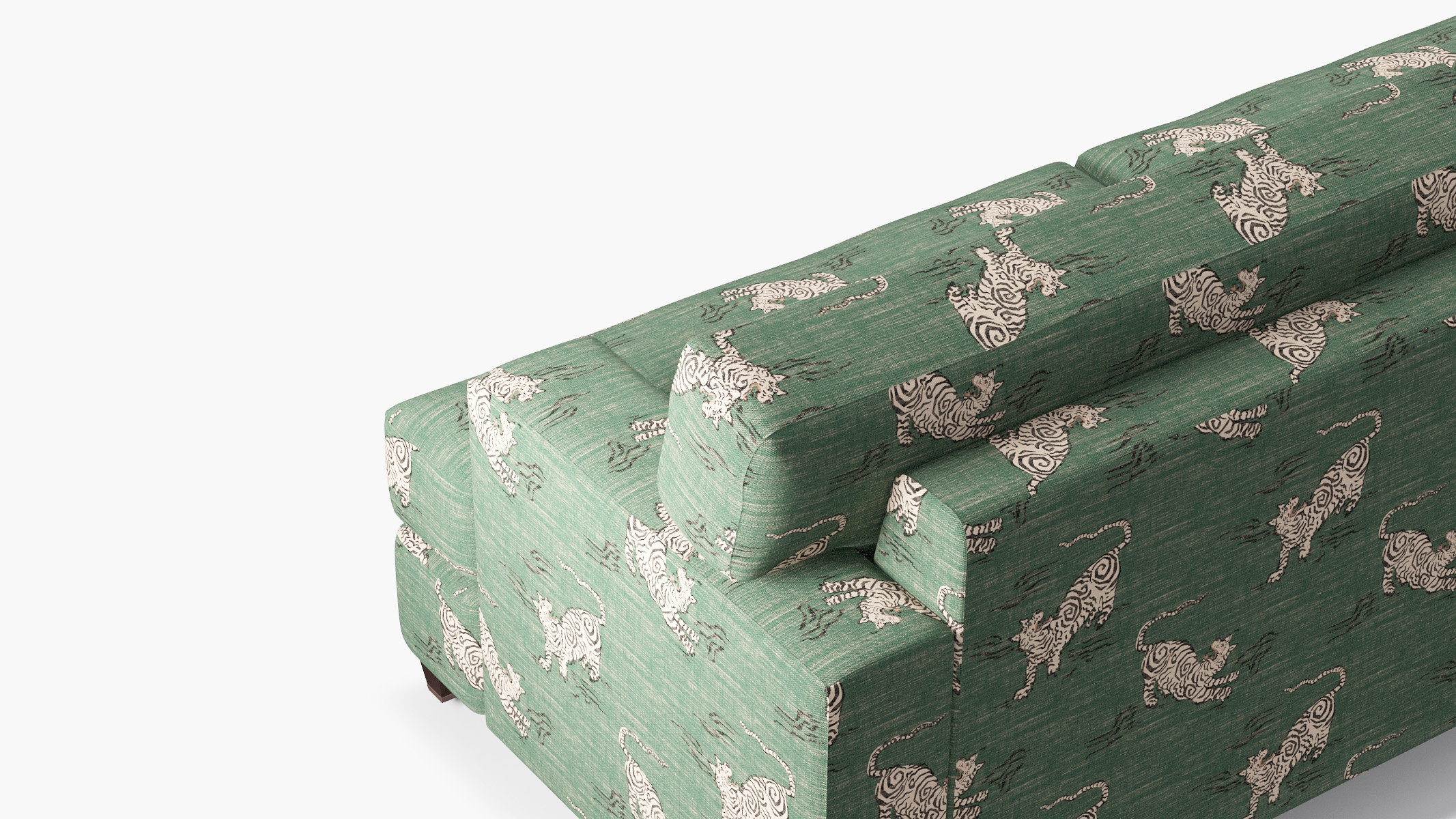 Classic Sofa, Emerald Tigresse, Espresso with Antique Brass Caster - Image 4