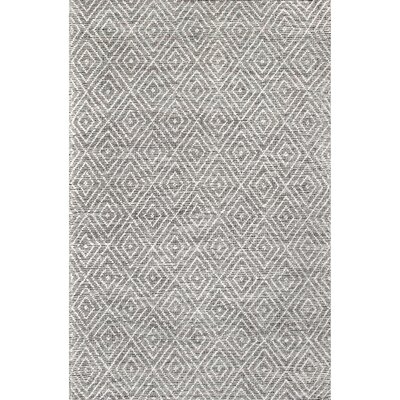 Massenburg Geometric Hand Hooked Wool/Cotton Gray Area Rug - Image 0