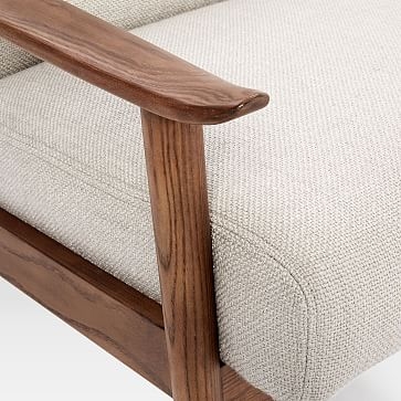 Midcentury Show Wood Chair, Poly, Performance Washed Canvas, Storm Gray, Espresso - Image 3