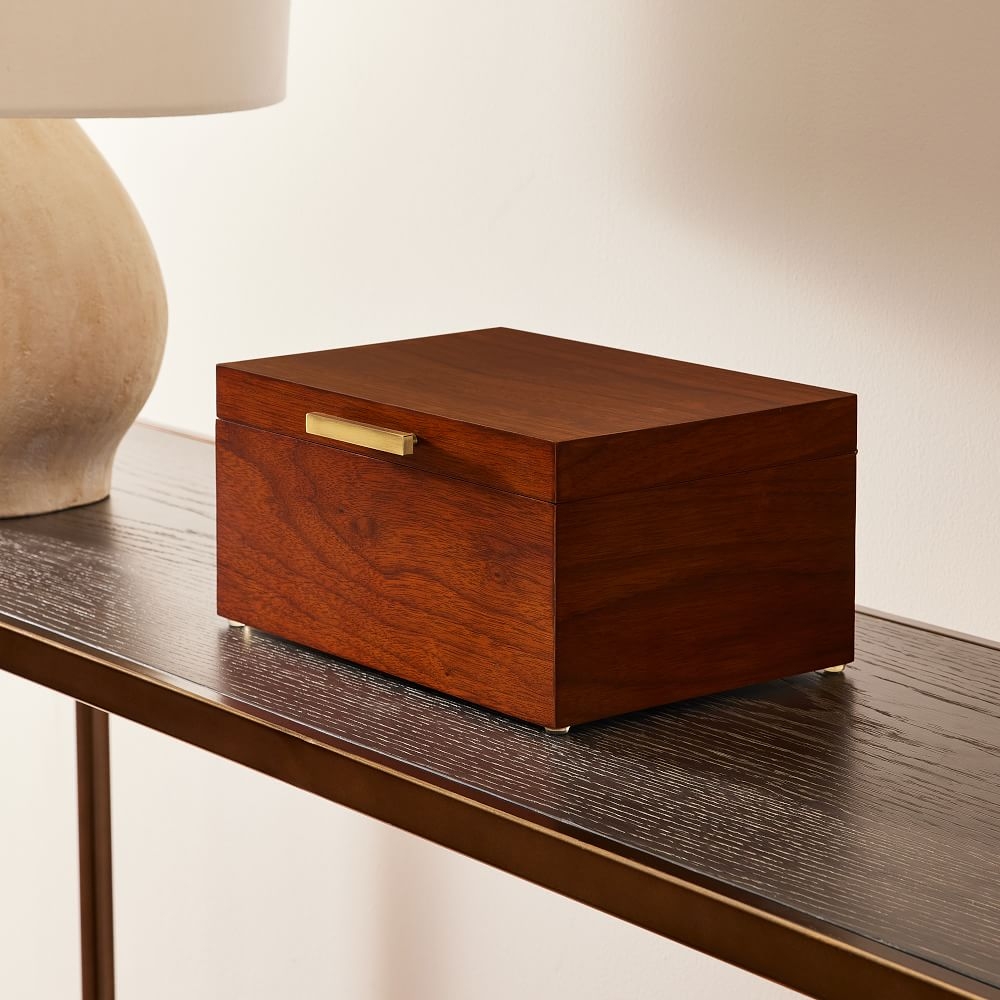 Mid-Century Loft Box, Acorn/Wood, Small, 5"H - Image 0