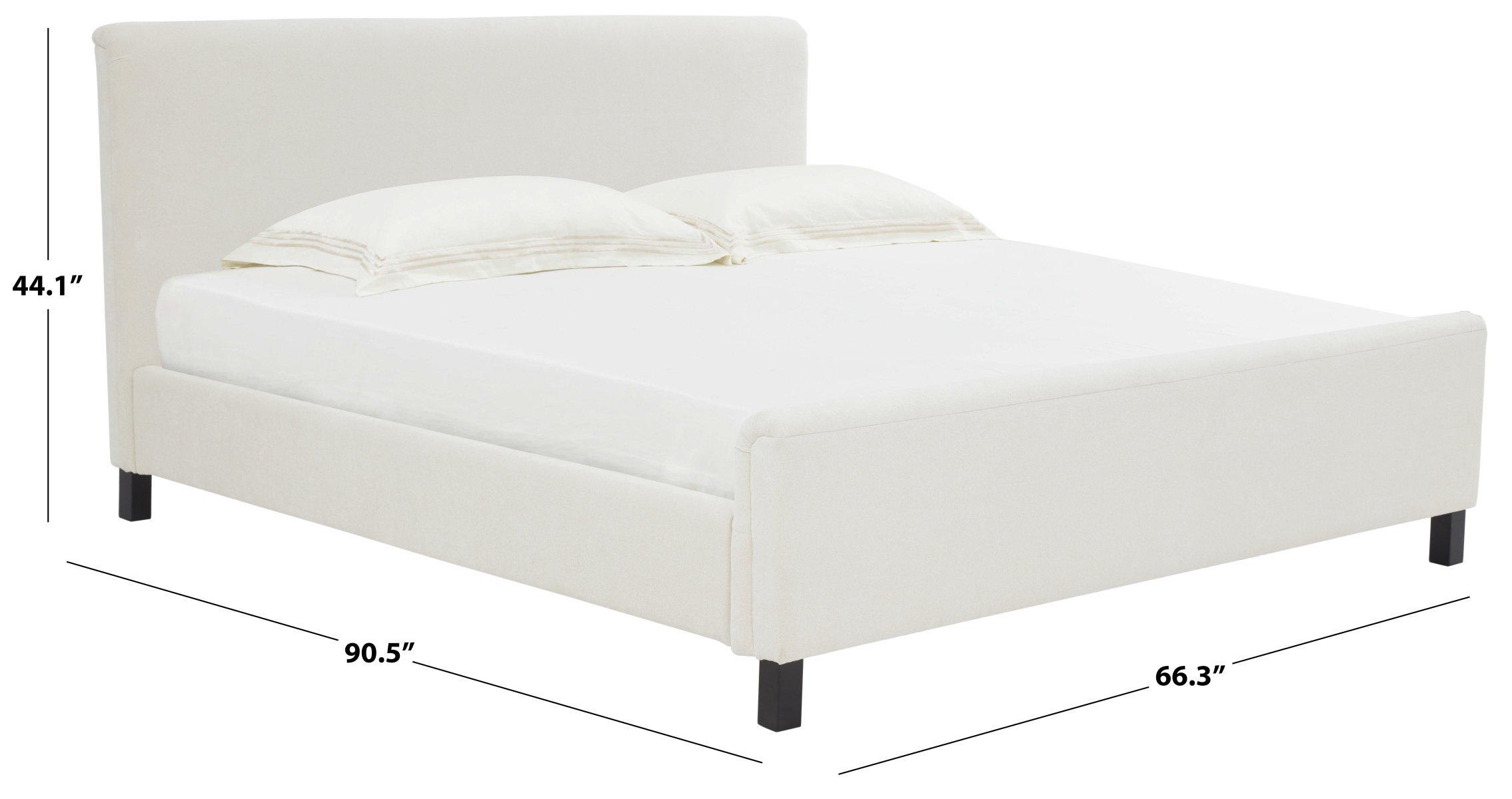 Finney Upholstered Bed - Creme - Image 5