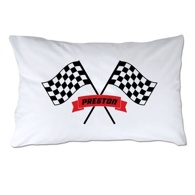 Personalized Checkered Racing Flags Pillow Case - Image 0