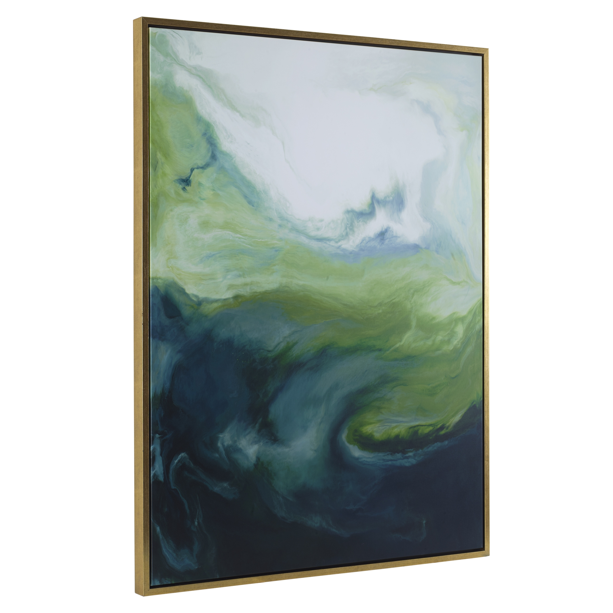 Serene Green Framed Abstract Art - Image 3