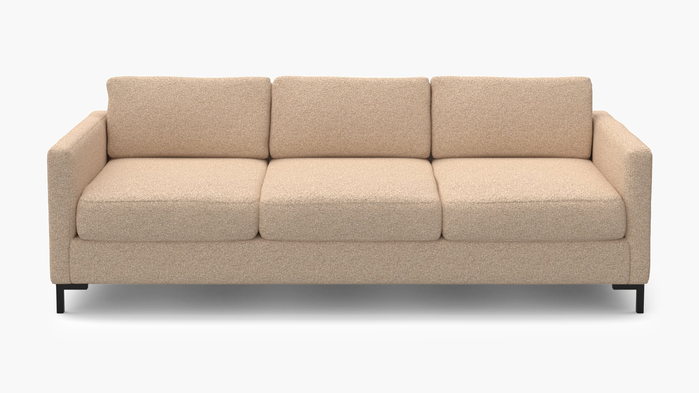 Modern Sofa, Buff Boucle, Bronze L Leg - Image 0