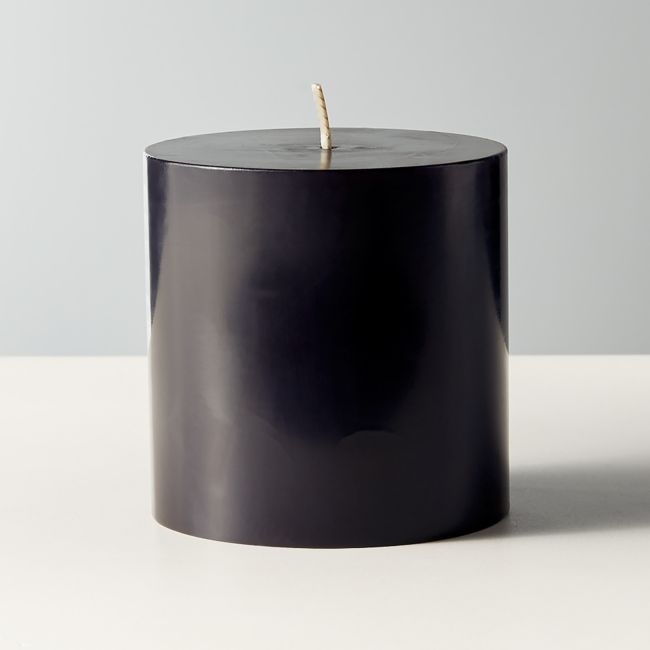 Black Pillar Candle 3"x3" - Image 0