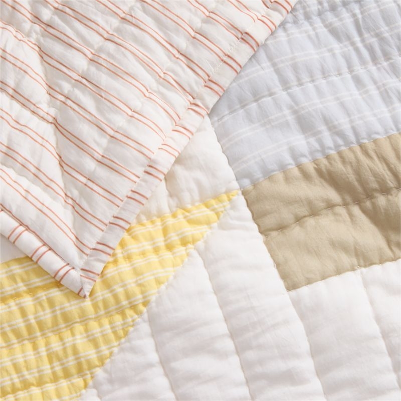 Pata Sunwashed Patchwork Organic Cotton Reversible Baby Crib Quilt - Image 1