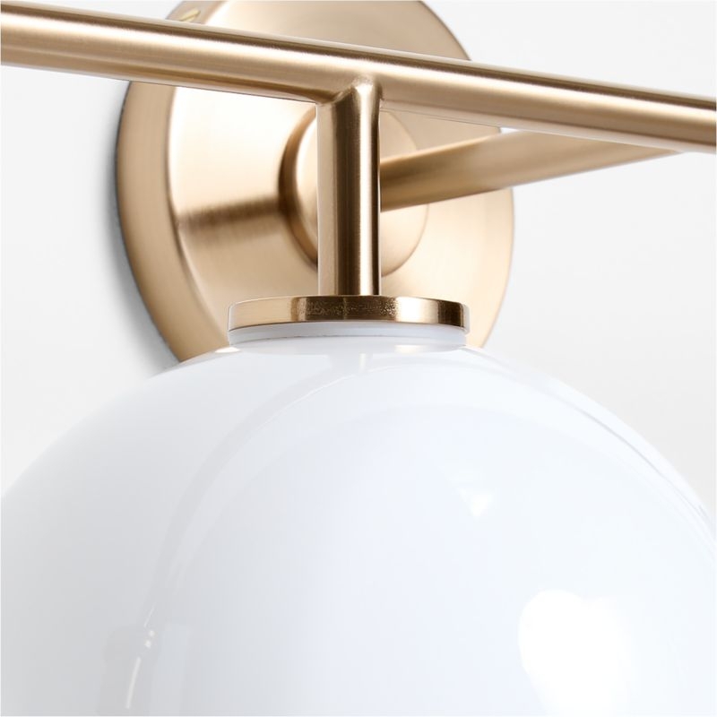 Arren Brass 4-Light Wall Sconce Light with Milk Glass Round Shade - Image 4
