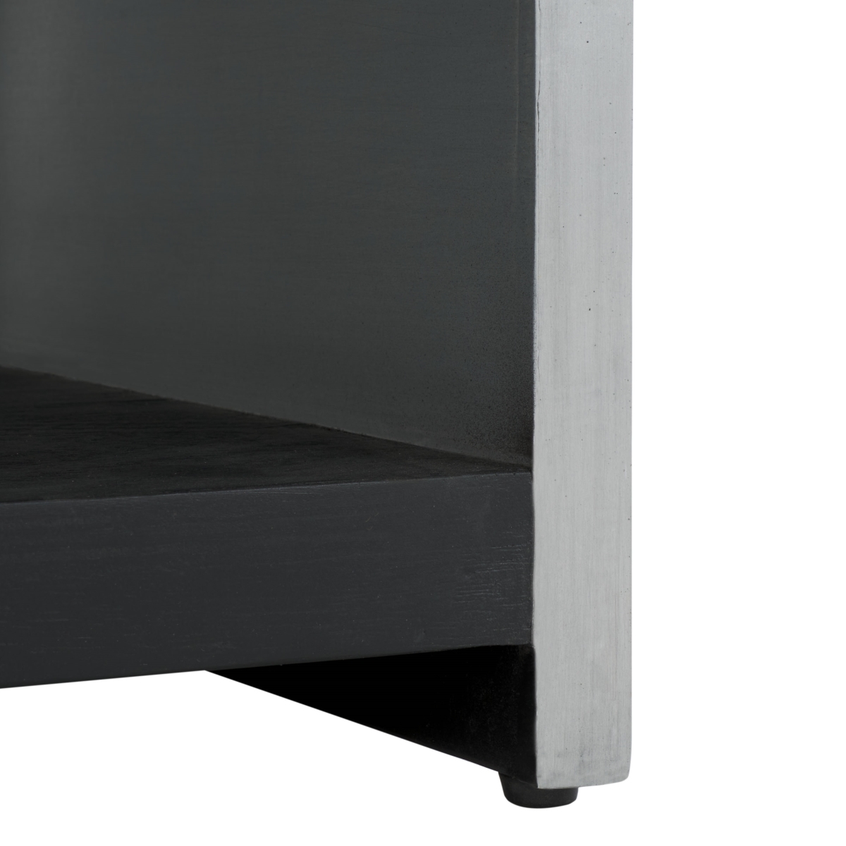 Ottawa Wood & Aluminum Nightstand - Black/Silver - Image 2