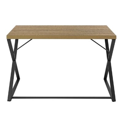 Home Office Desk With X Legs, Dark Brown - Image 0