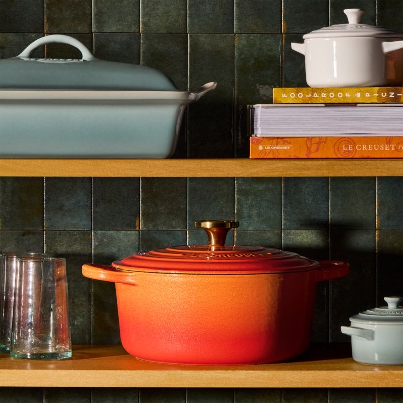Le Creuset ® Signature 7.25-Qt. Flamme Doree Round Dutch Oven with Crucible Knob - Image 7
