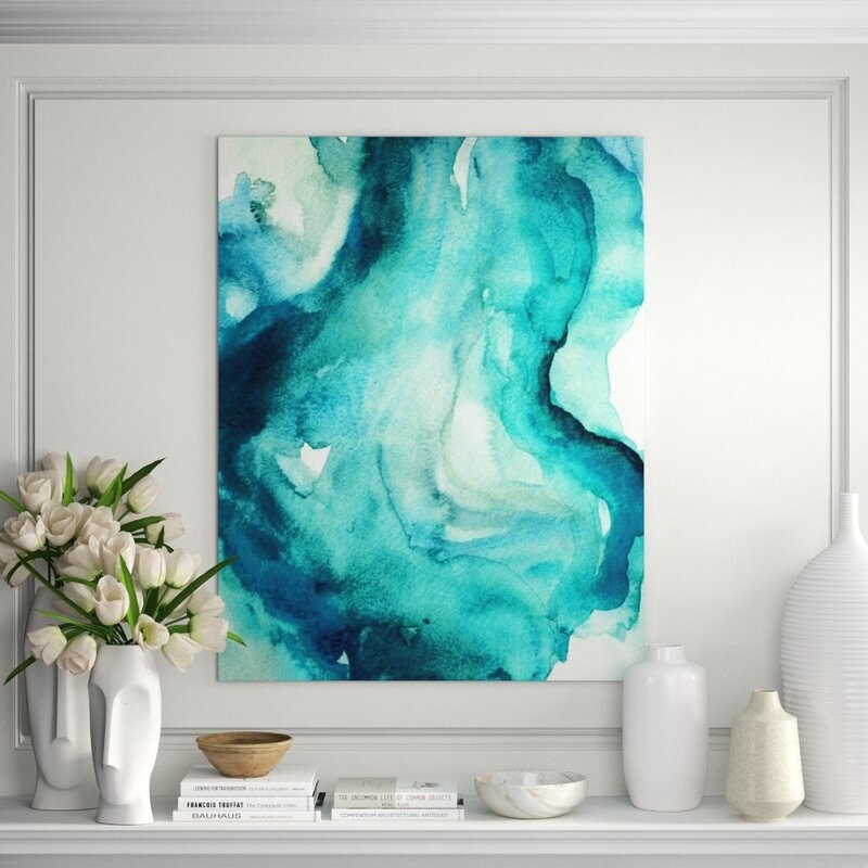 Chelsea Art Studio Emerald Wave by Michelle Bennett - Wrapped Canvas Painting - Image 0