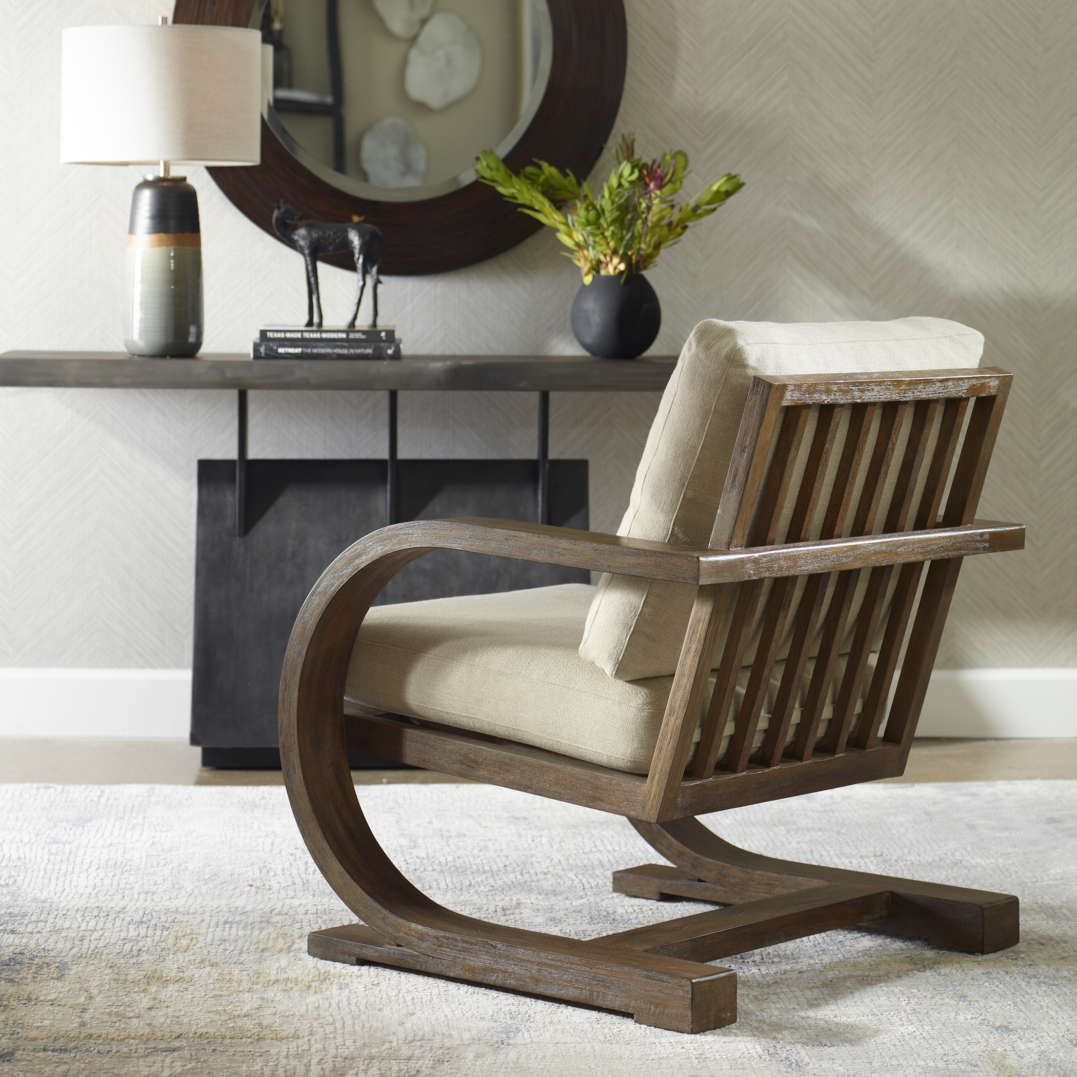 Bedrich Wooden Accent Chair - Image 2