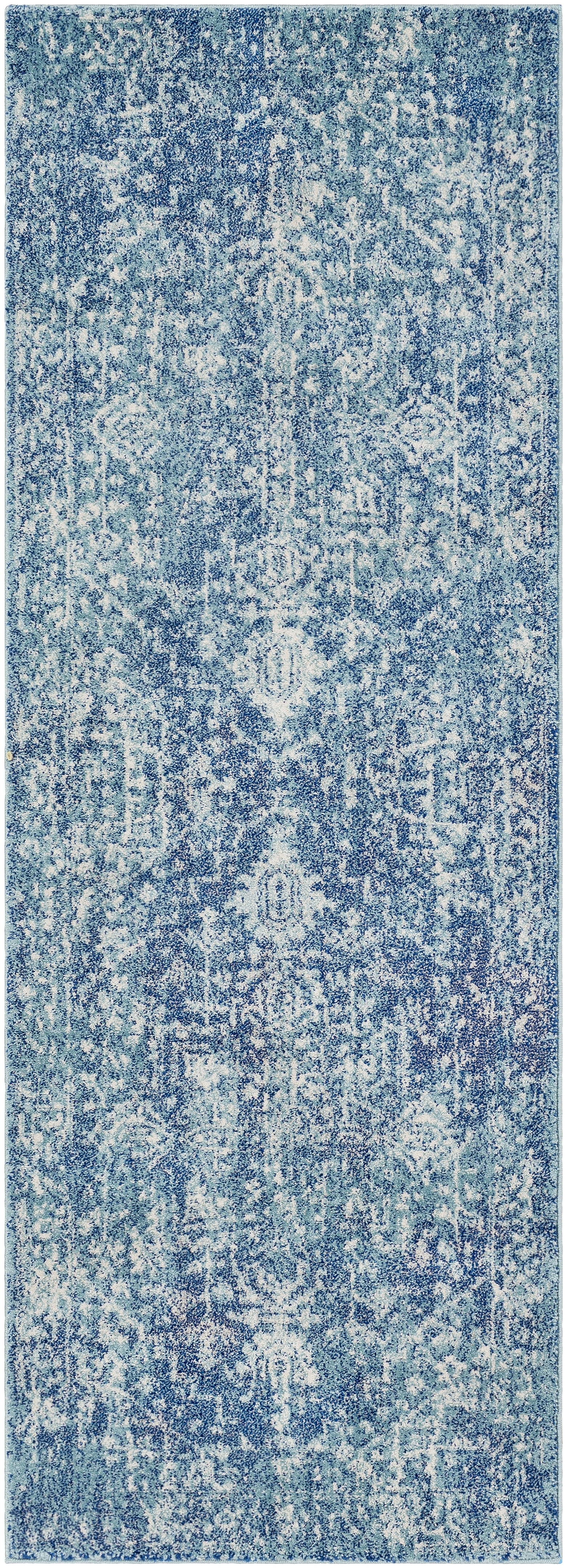 Harput Blue Indoor 2'7" x 7'3" Machine Woven Rug - Image 0