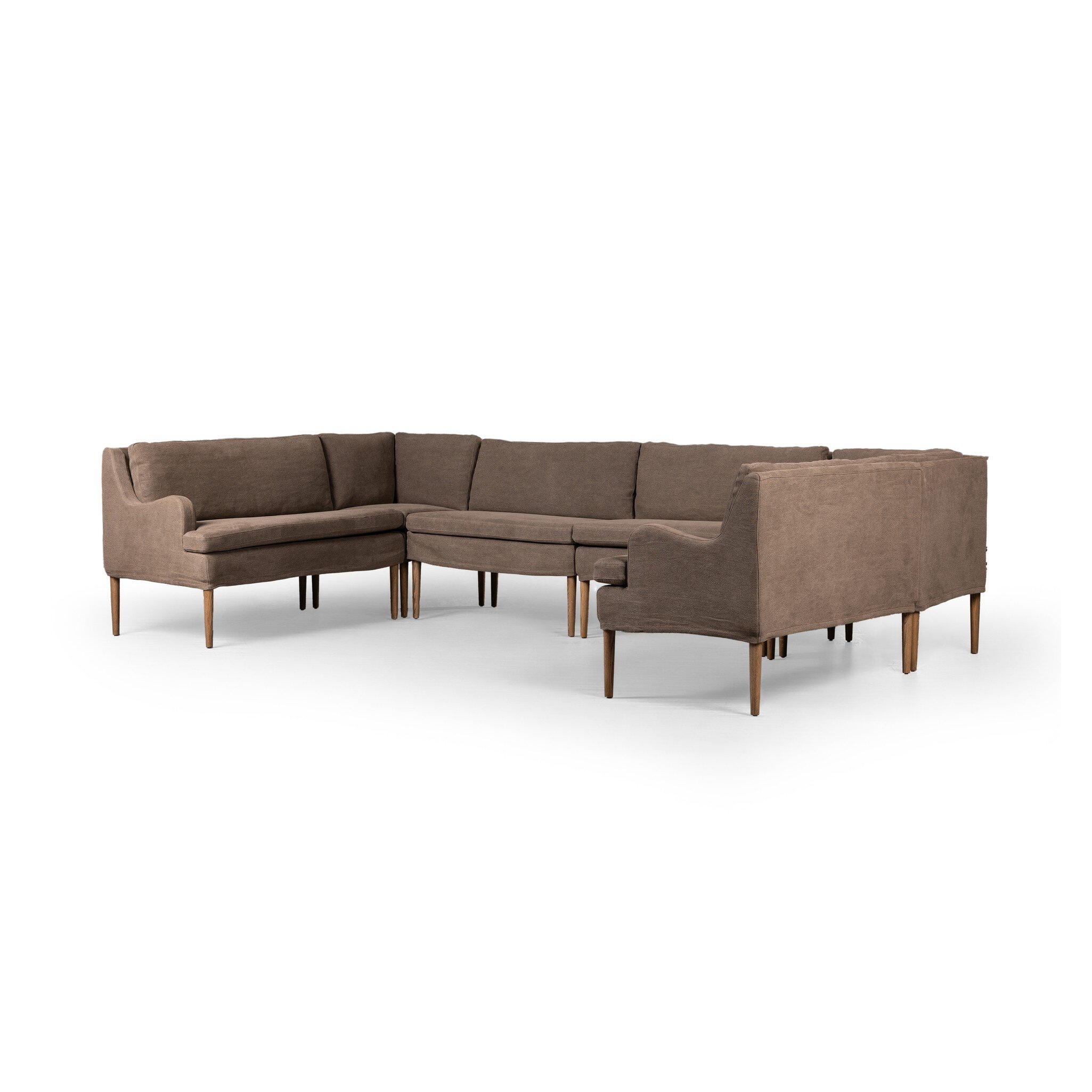 Aurelia Dining Banquette U Shape - Broadway Coffee by Amber Lewis x Four Hands - Image 1