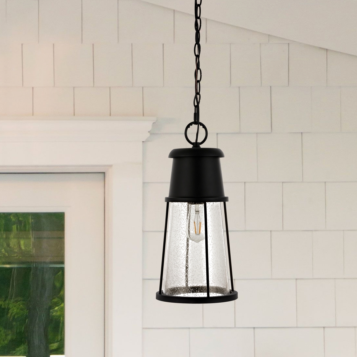 Laela 8.4" Outdoor Pendant - Black - Safavieh - Image 1