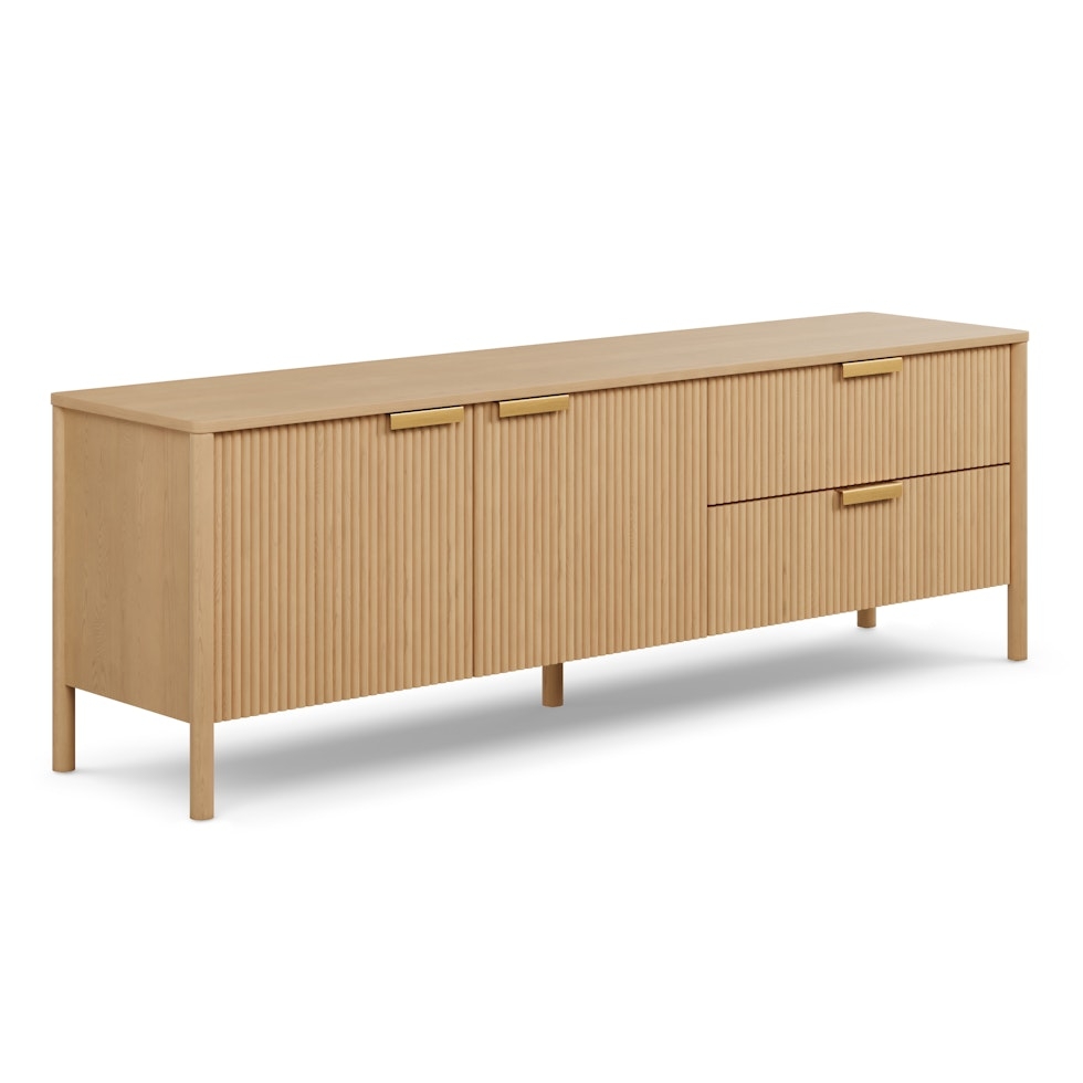 Liv 74.5" Media Unit - White Oak - Image 1