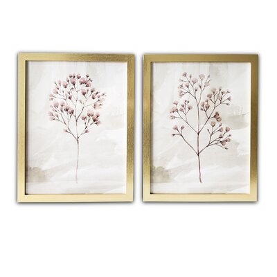 Blush Branches - 2 Piece Picture Frame Painting Print Set on Paper - Image 0