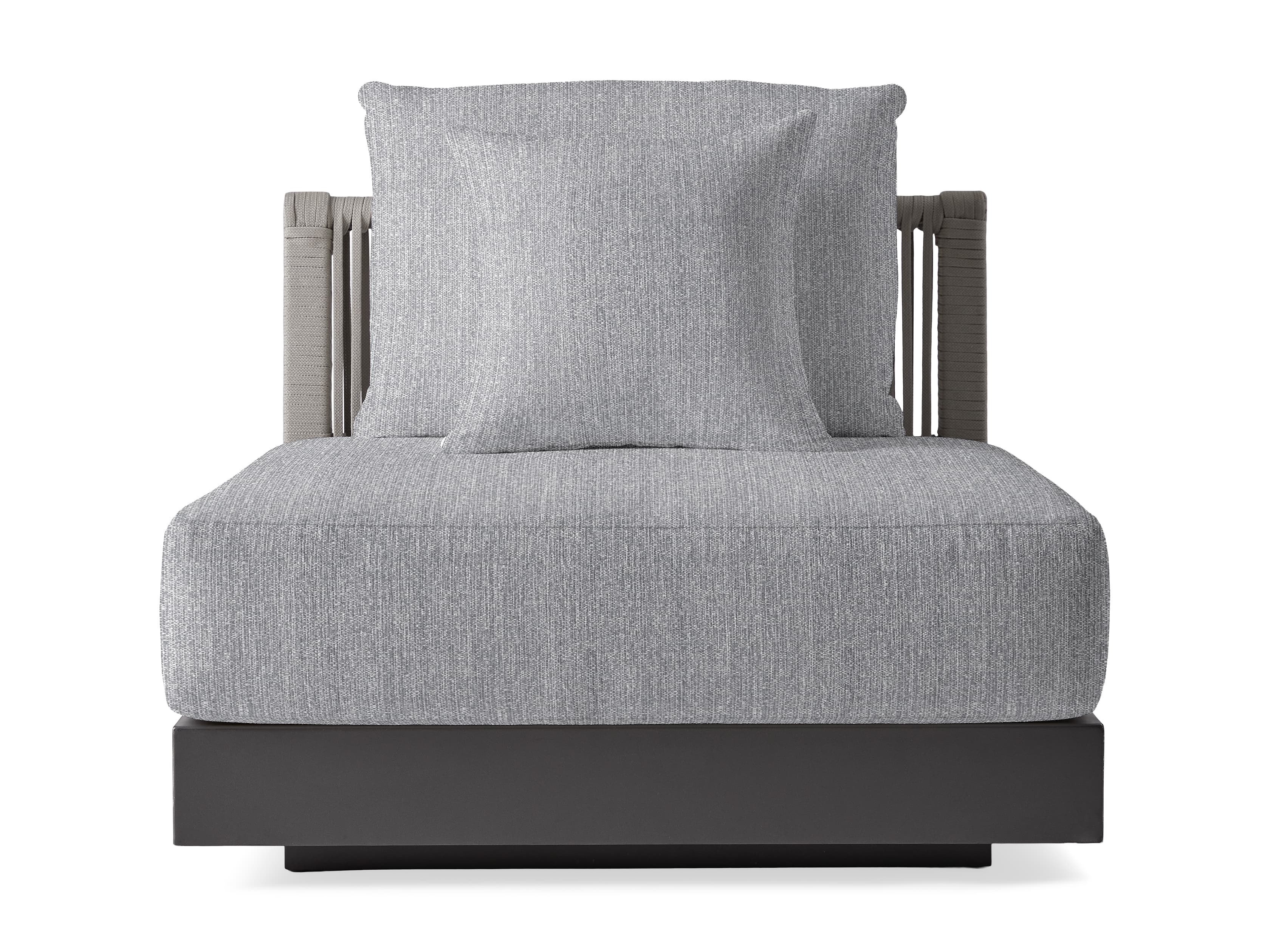 Naxos Outdoor Armless Chair in All Weather Wicker Gray - Image 0