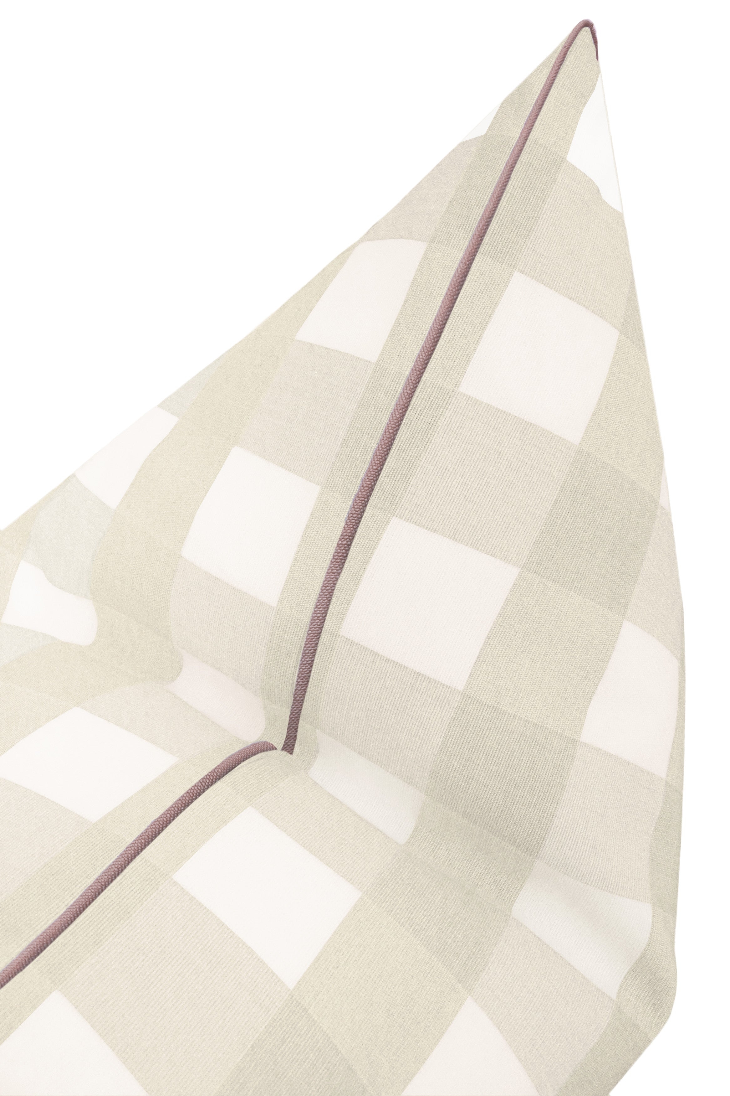 OCS X LDC | CHARLESTON CHECK // STONE WITH CLASSIC LINEN // LILAC - 20” X 30” QUEEN SHAM / CORDING - Image 2