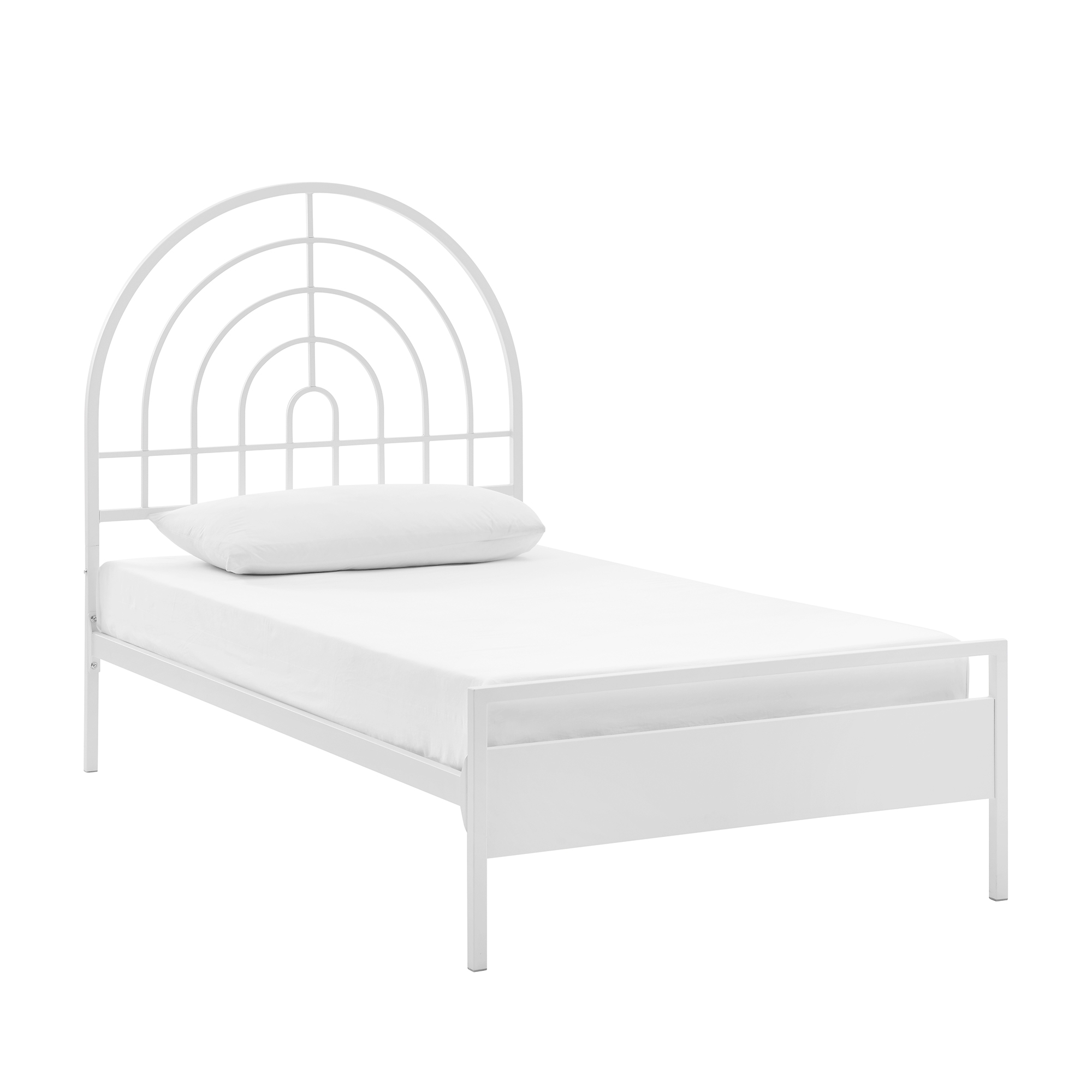 Contemporary Metal Twin Bed - White - Image 5